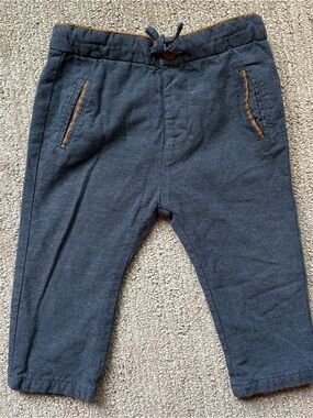 Boys Zara Navy Soft Pants 9/12m